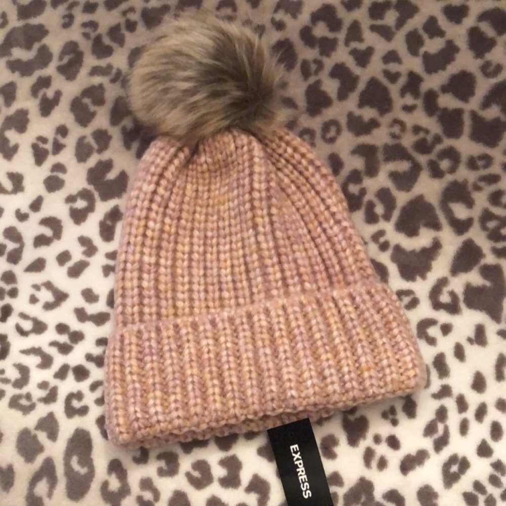 Express Knit Beanie Hat in Rose Blush One Size Women’s